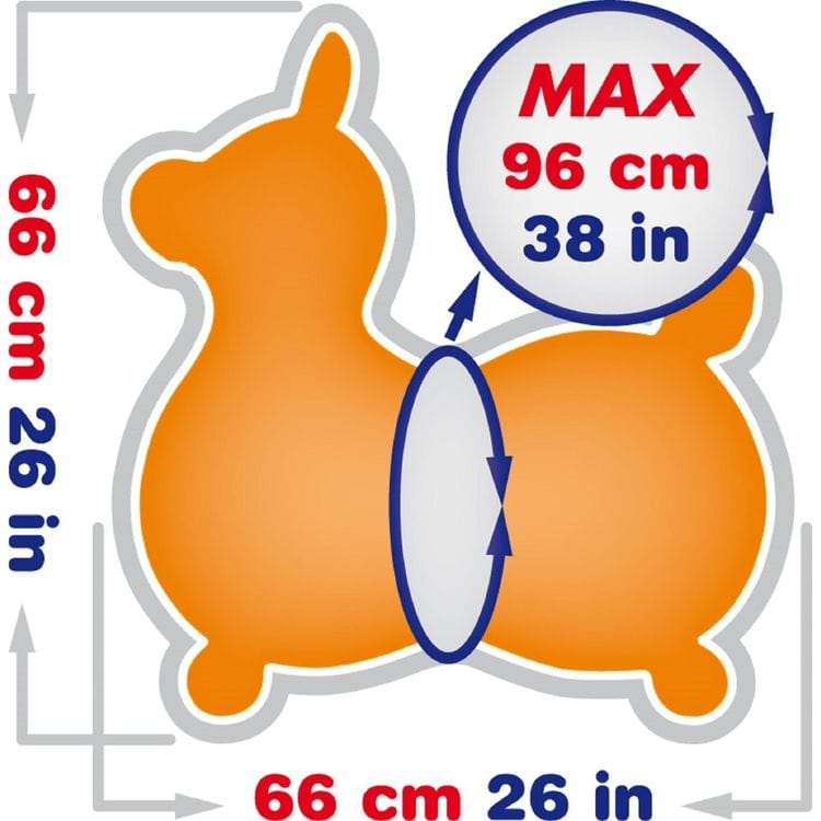 Gymnic Orange Rody Horse Max Inflatable Bouncer Ride-on (with Hand Pump)