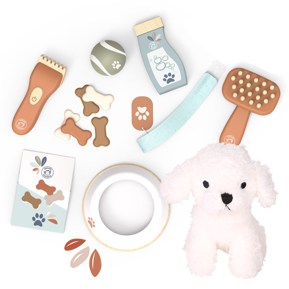 Dog Plush with Accessories & Suitcase