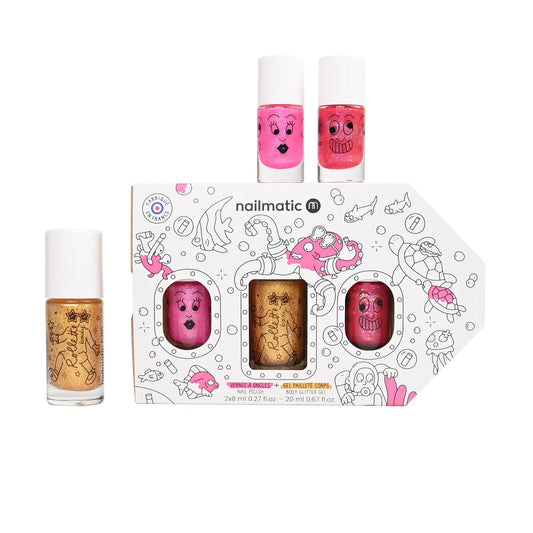 Underwater Exploration Nail Polish Set with Body Glitter Gel