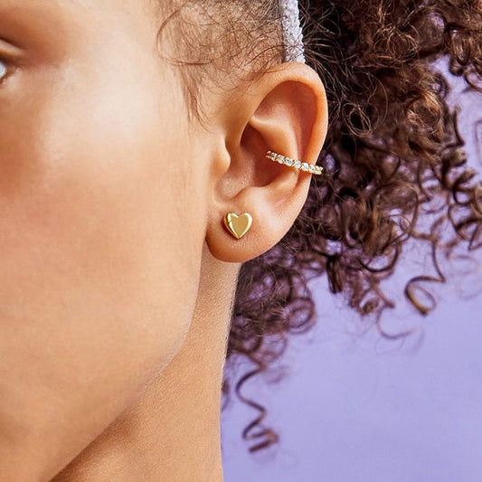 Whole Lotta Heart 18K Gold Kids' Earrings - Gold