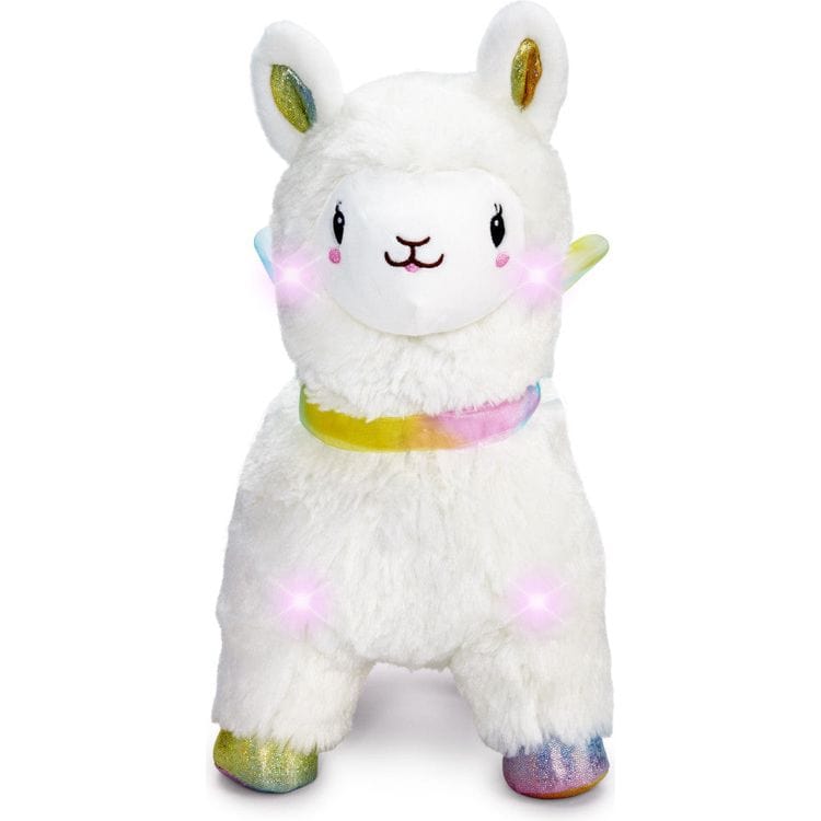 12" Glow Brights LED with Sound Alpaca Plush - Cream