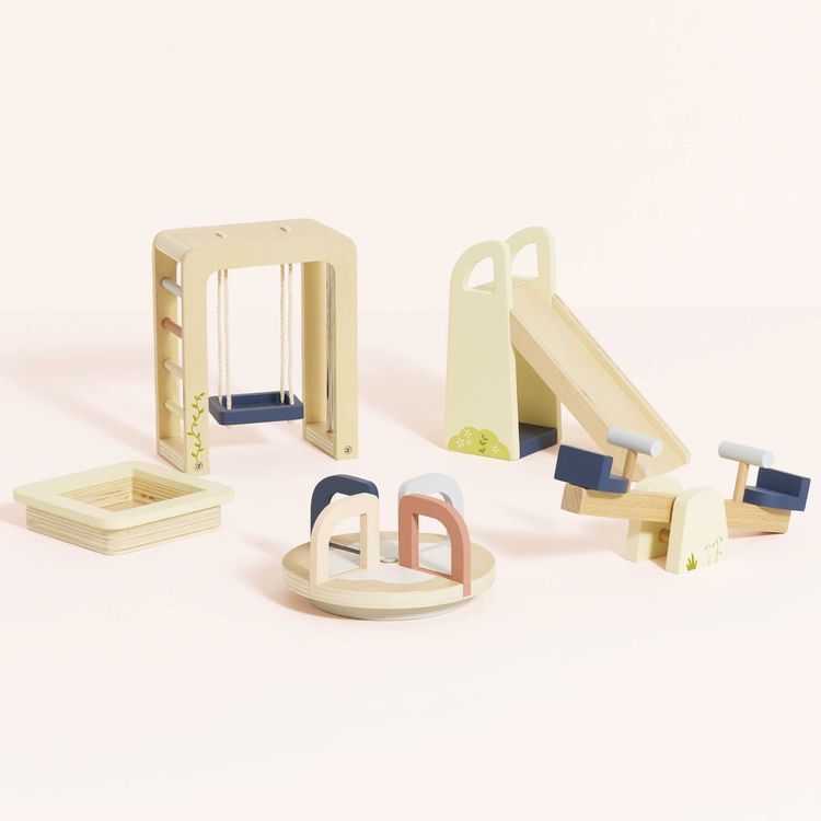 5-Piece Wooden Dollhouse Outdoor Play Set