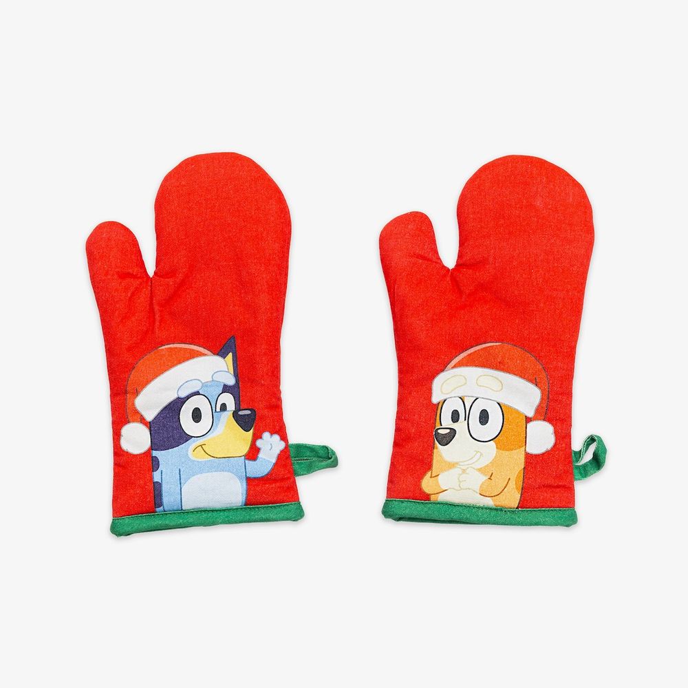 Bluey Holiday Youth Apron and Oven Mitt Set