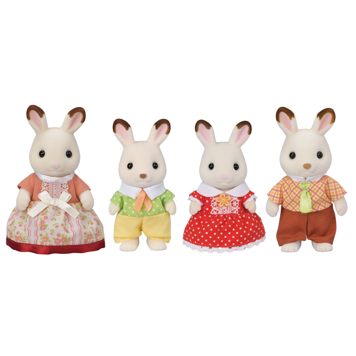 Calico Critters Chocolate Rabbit Family Collectible Doll Figures