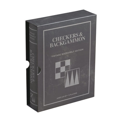 Checkers & Backgammon Vintage Bookshelf Edition