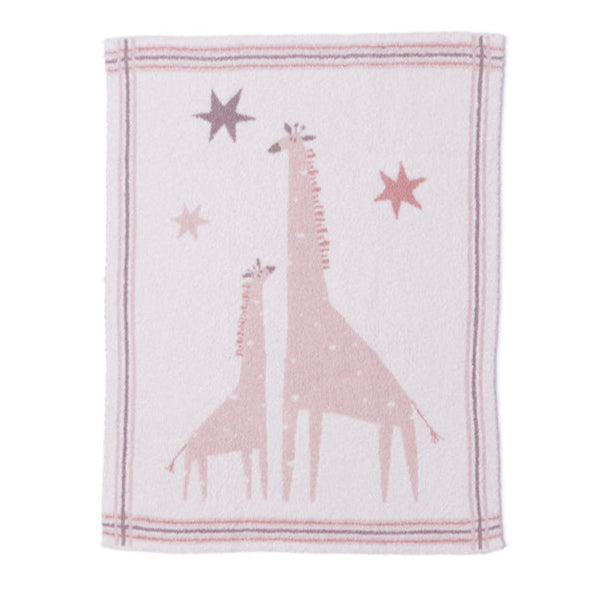 CozyChic Giraffe Stroller Blanket - Dusty Rose Multi
