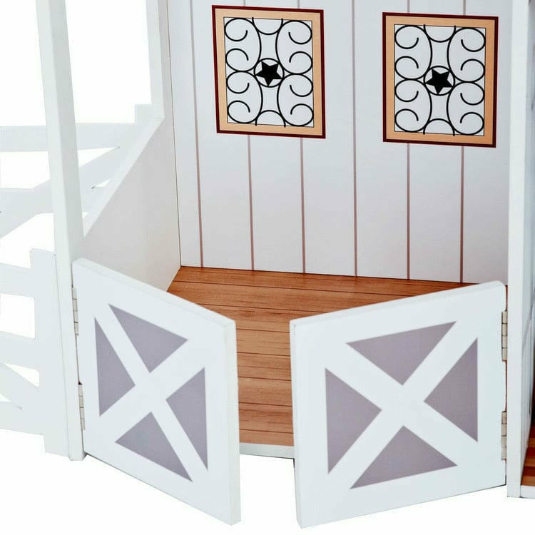 Dreamland Farm House Dollhouse - White / Grey