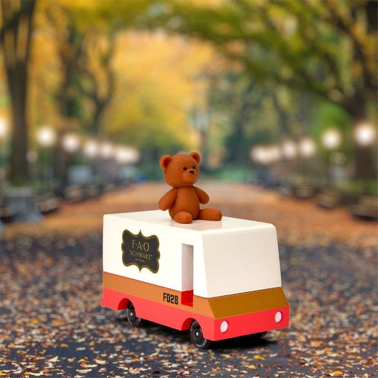 FAO Schwarz Wooden Van with Teddy Bear Topper