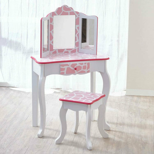 Fashion Giraffe Prints Gisele Play Vanity Set - Pink / White