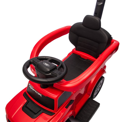 Ford Raptor 3-in-1 Push Ride On Toy Car - Red