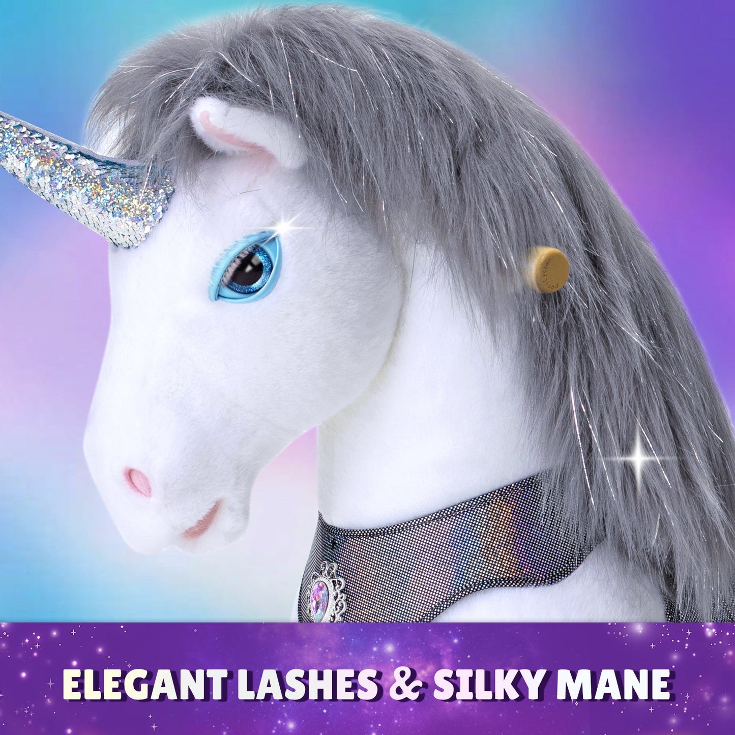 Grey Unicorn Model Y Ride on Toy - 4-7 Years