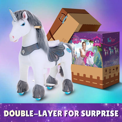 Grey Unicorn Model Y Ride on Toy - 4-7 Years
