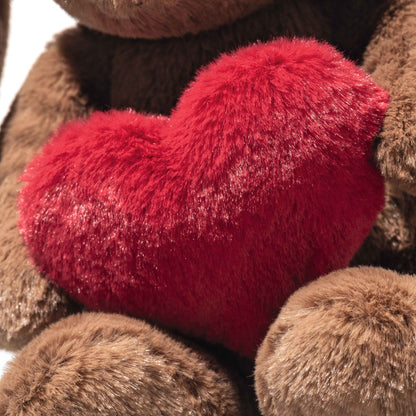 Hoppie Rabbit Brown Plush with Heart - 6"