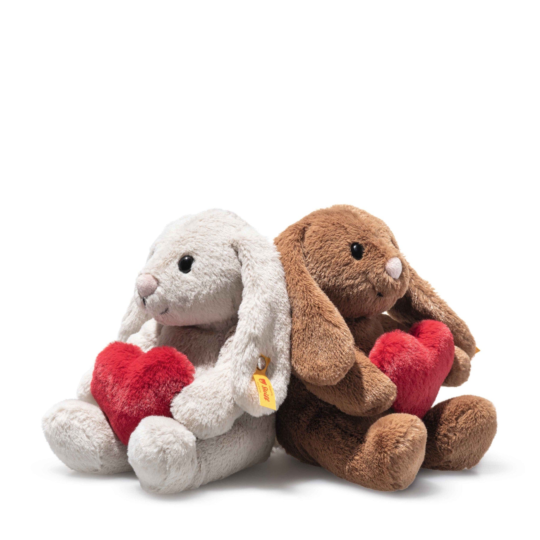 Hoppie Rabbit Grey Plush with Heart - 6"