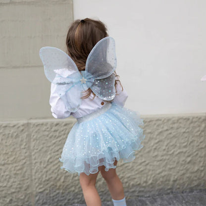 Iridescent Celestrial Fairy Wings, Tutu, Wand - Size 4-6 Years