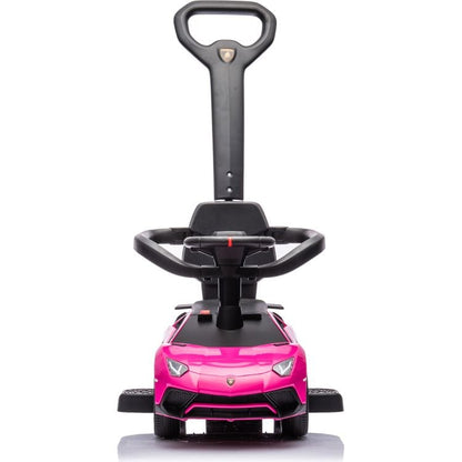 Lamborghini 3-in-1 Push Ride On Toy Car - Pink