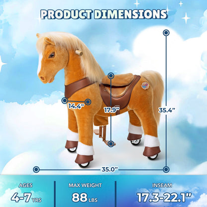 Light Brown Horse Model Y Ride on Toy - 4-7 Years