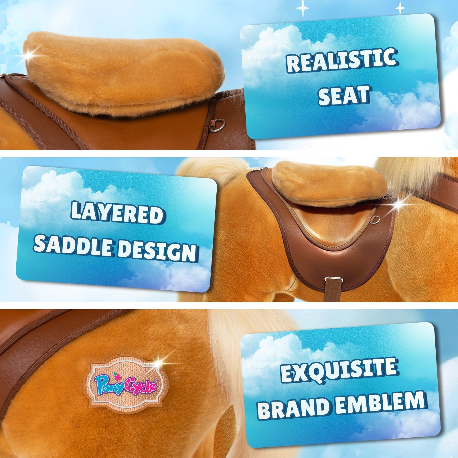 Light Brown Horse Model Y Ride on Toy - Age 3-4 Years
