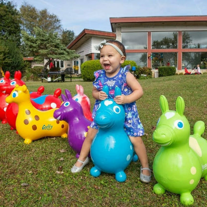Lime Green Rody Horse Inflatable Bouncer Ride-on