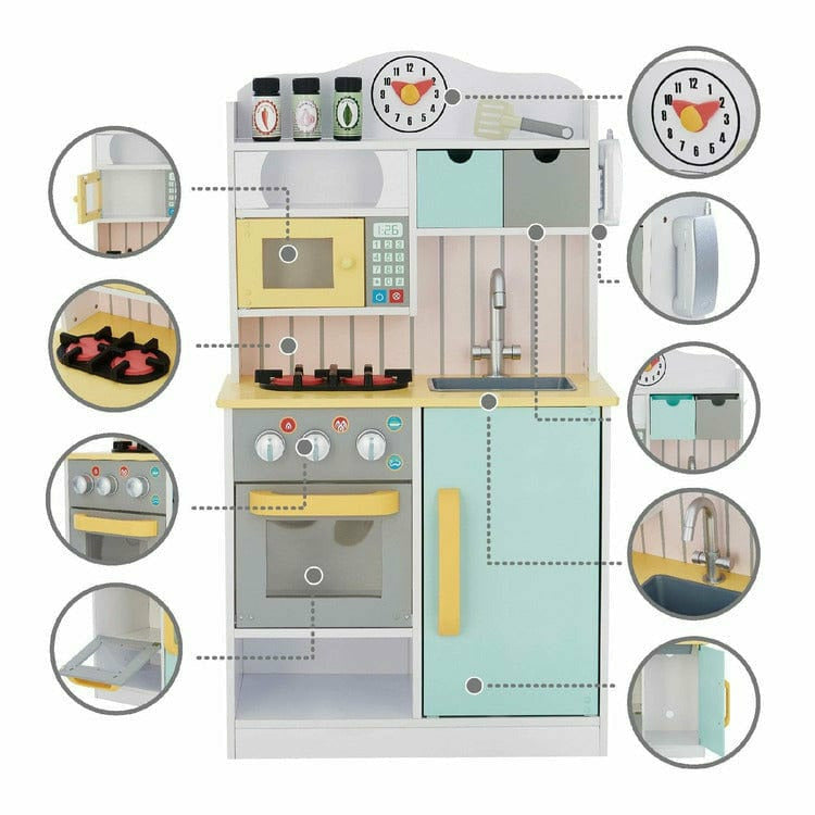 Little Chef Florence Classic Play Kitchen - White/Green & Yellow