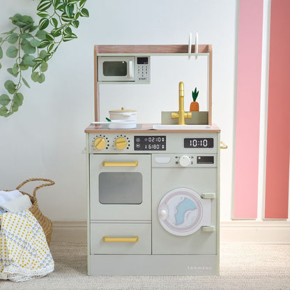 Little Chef Lake Tahoe Wooden Play Kitchen Washer & Mini Garden - Pink