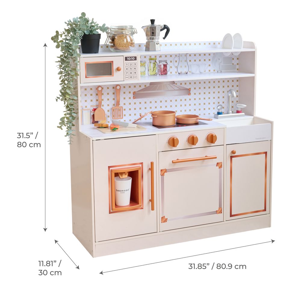 Little Chef St. Louis Wooden Play Kitchen with Sink & Ice Dispenser - Pink