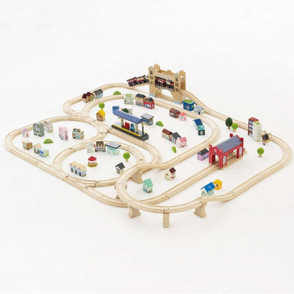 London Wood Train Set – 120 Pieces