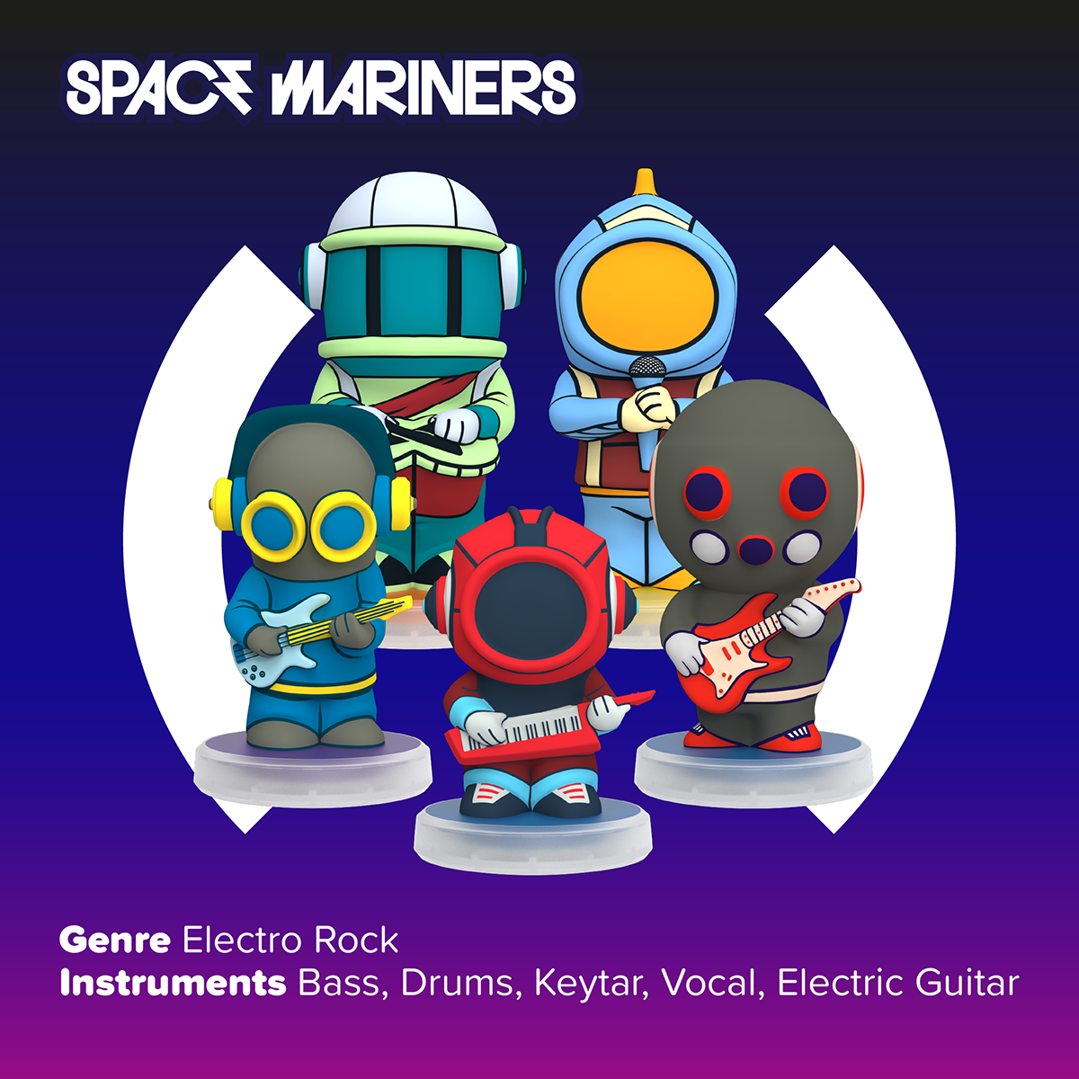 Loops Lab Space Mariners: 5 Figurines Galactic Rock Band