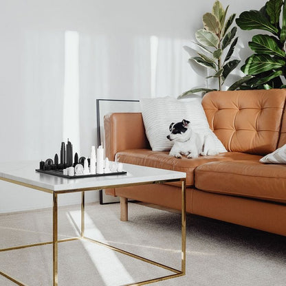Los Angeles Edition Acrylic Chess Set with Marble Hatch Board