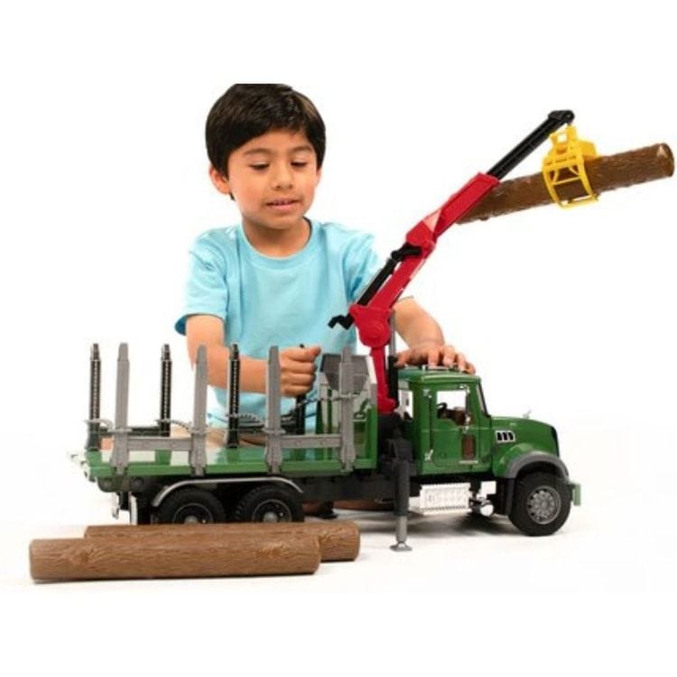 Mack Granite Timber Truck with Loading Crane & 3 Trunks