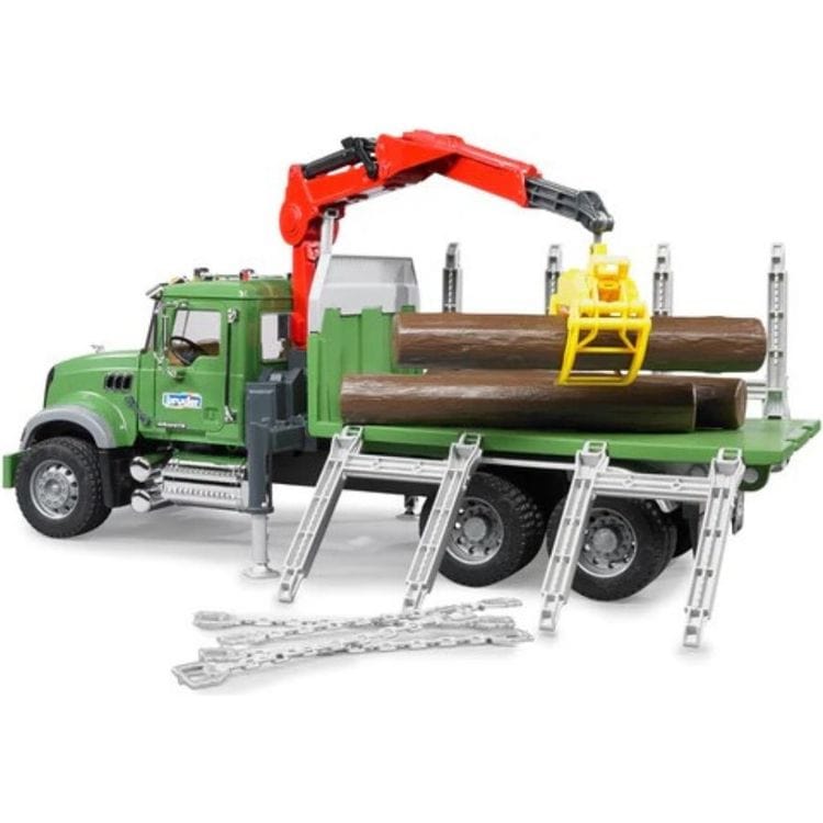 Mack Granite Timber Truck with Loading Crane & 3 Trunks