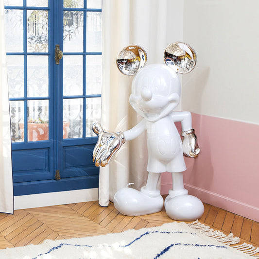 Mickey Mouse Figure White & Silver - 55"