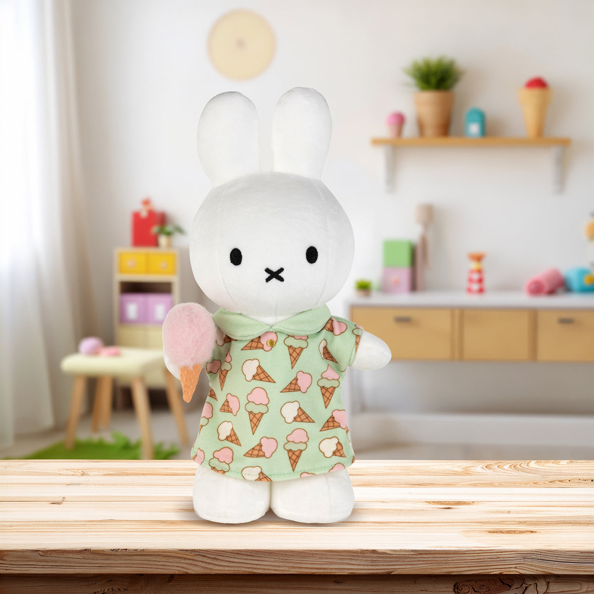 Miffy Standing Plush in Ice Cream Dress - 9.5"