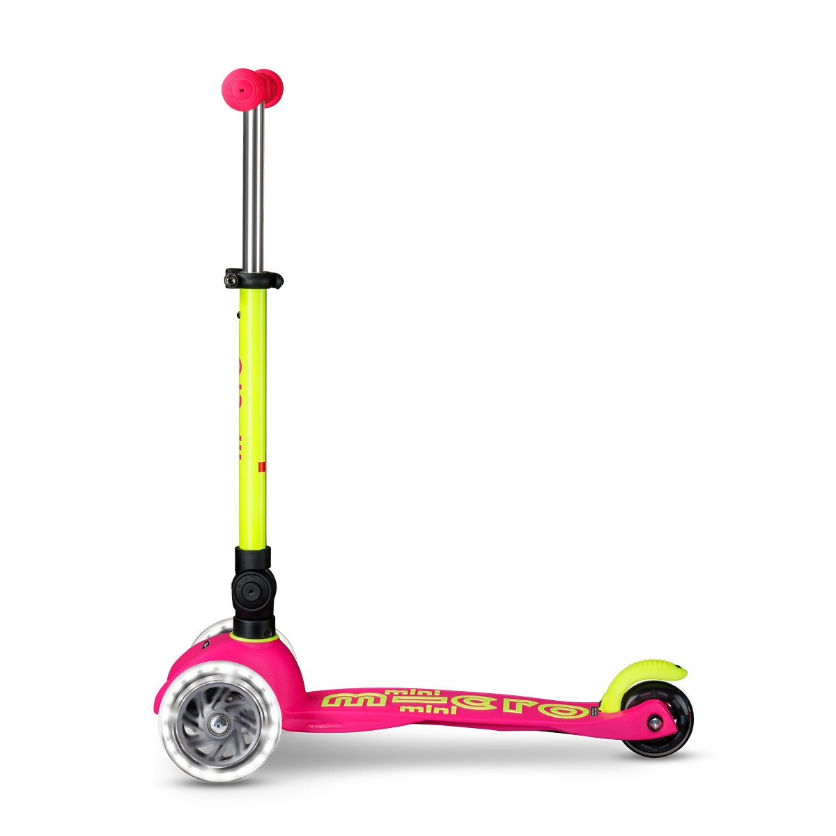 Mini Deluxe Foldable LED Scooter - Neon Flamingo Pink/Yellow