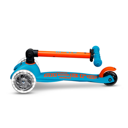 Mini Deluxe Foldable LED Scooter - Neon Sunset Orange/Aqua