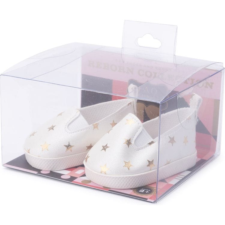 My FAO Doll White Shoes with Gold Stars