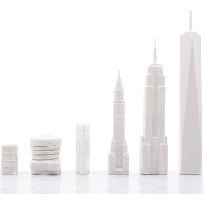 New York City Edition Acrylic Chess Set with Marble Hatch Board