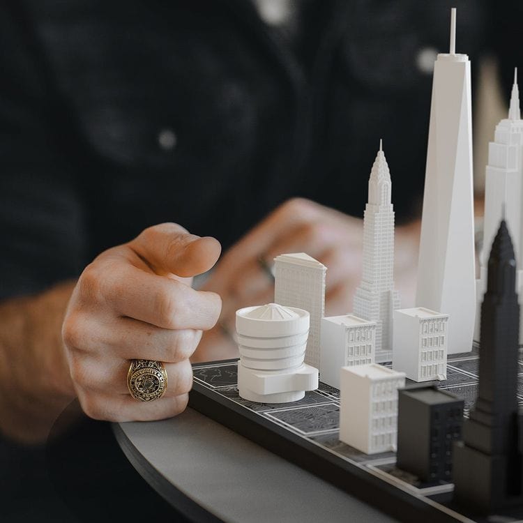 New York City Edition Acrylic Chess Set with Wood Map Board