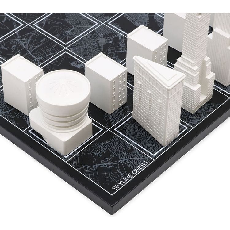 New York City Edition Acrylic Chess Set with Wood Map Board