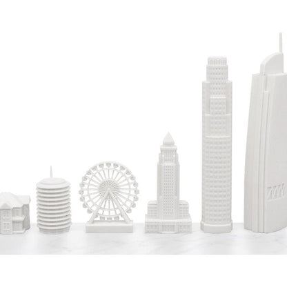 New York Versus Los Angeles Acrylic Chess Set with Marble Hatch Board