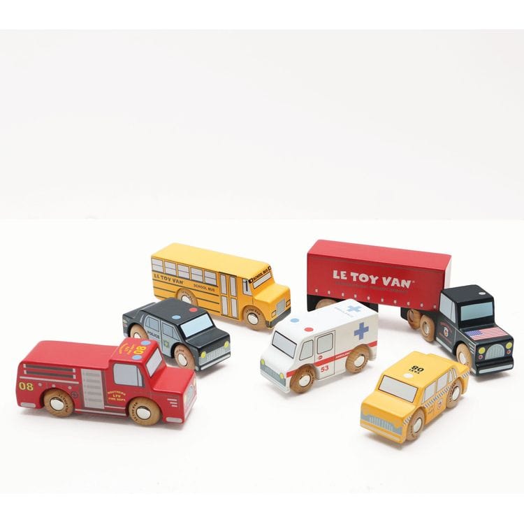 New York  Wood Toy Car Set - 7 Piece