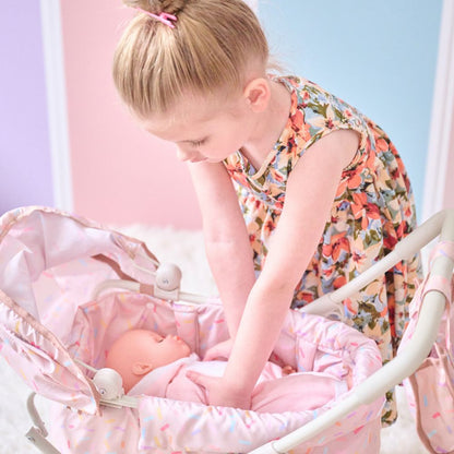 Olivia's Little World Confetti Doll Classic Stroller with Removable Bassinet