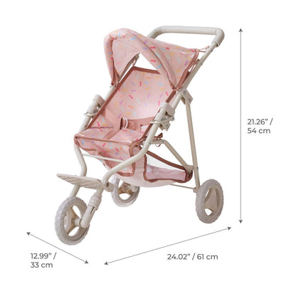 Olivia's Little World Confetti Doll Jogging Stroller with Retractable Canopy
