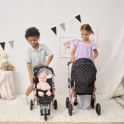 Olivia's Little World Pin Up Doll Jogging Stroller & Retractable Canopy - Black