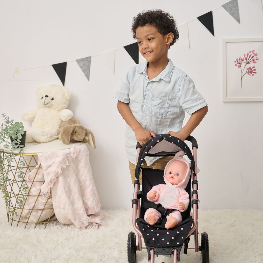 Olivia's Little World Pin Up Doll Jogging Stroller & Retractable Canopy - Black
