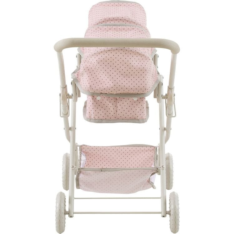Olivia's Little World Polka Dot Princess Baby Doll Twin Bassinet Stroller