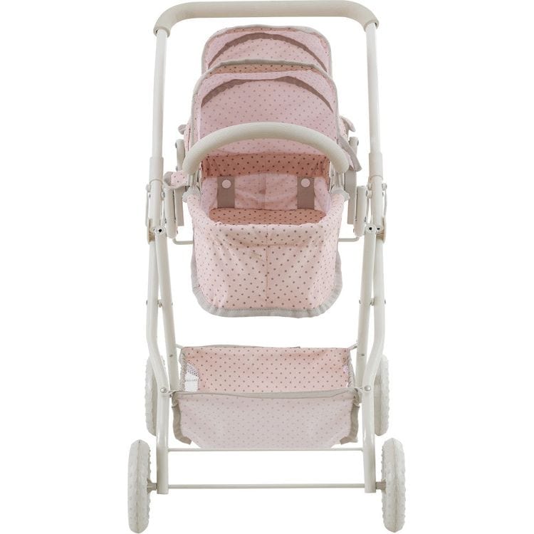Olivia's Little World Polka Dot Princess Baby Doll Twin Bassinet Stroller