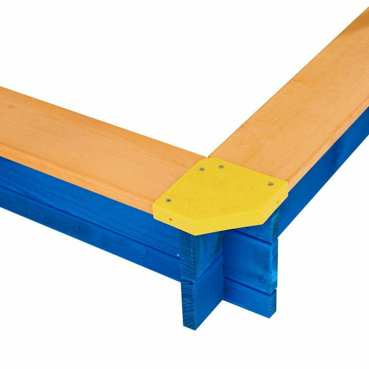 Outdoor Summer Sand Box - Wood / Blue