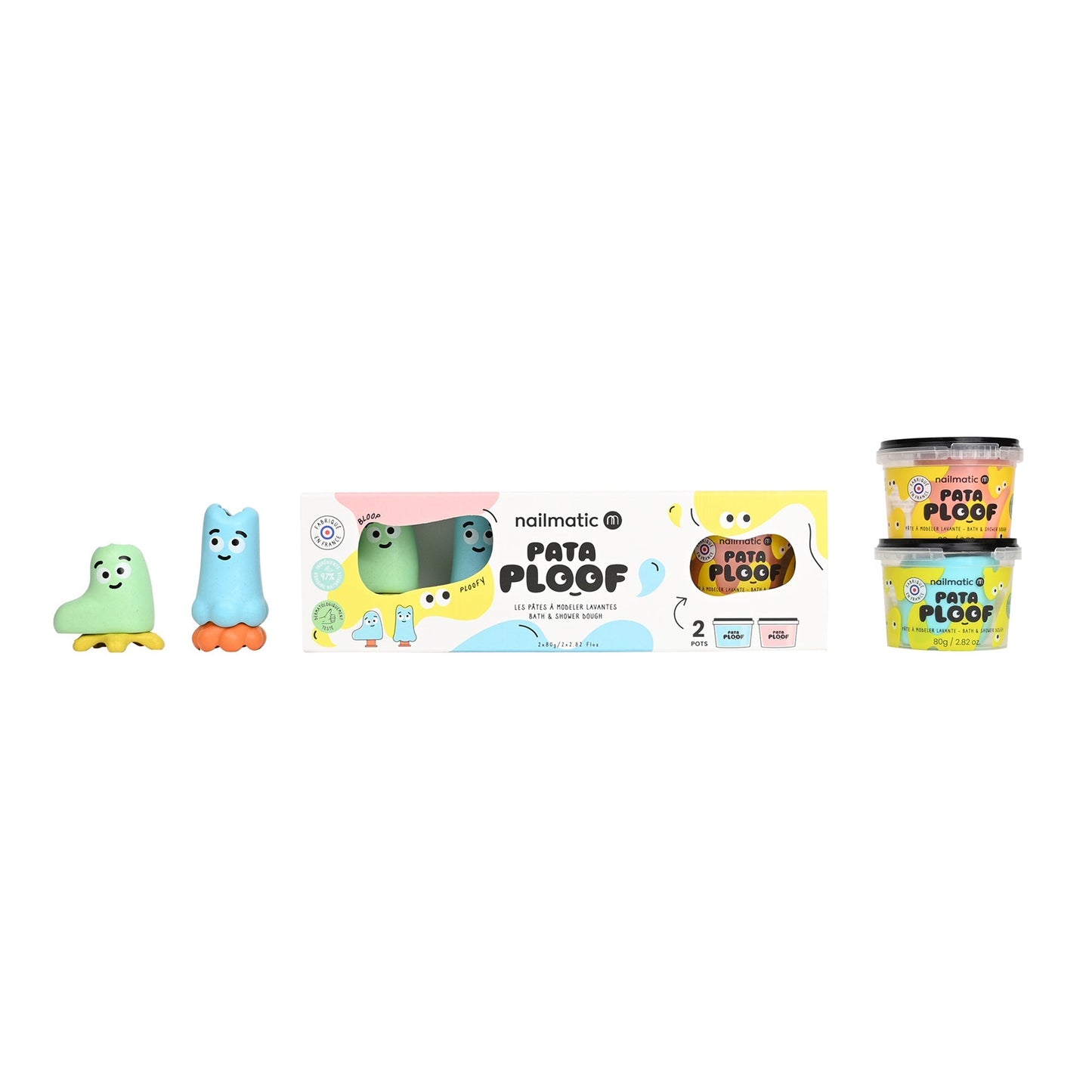 Pataploof - Pink and Blue Bath & Shower Dough + Bloop Ploofy