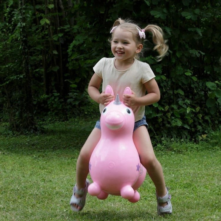 Pink Rody Magical Unicorn Inflatable Bouncer Ride-on